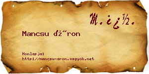 Mancsu Áron névjegykártya